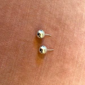 Medium sized sterling silver ball earrings.